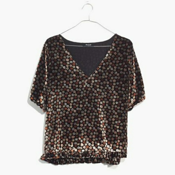 Madewell Tops - MADEWELL Tulip-Sleeve Ruffle Top In Petite Blooms.